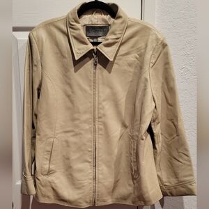 Women's Tan Genuine Leather Jacket